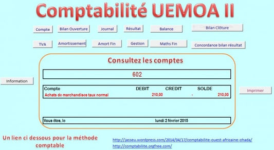 License de logiciel Comptabilite UEMOA II